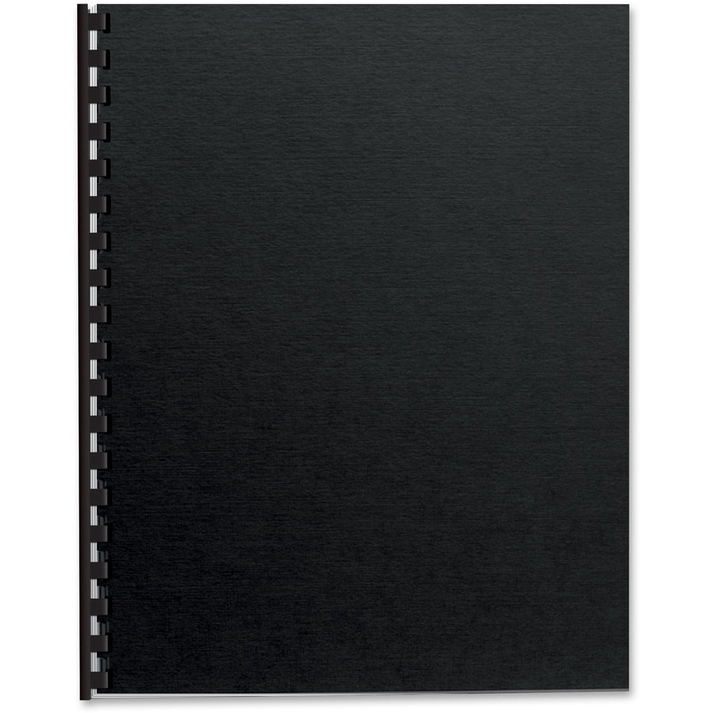 Futura Presentation Covers for Binding Systems, Opaque Black, 11 x 8.5, Unpunched, 25/Pack