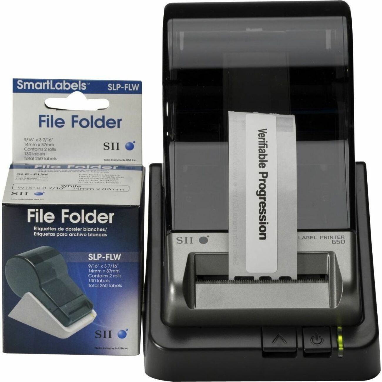 SLP-FLW Self-Adhesive File Folder Labels, 0.56" x 3.43", White, 130 Labels/Roll, 2 Rolls/Box