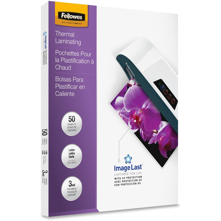 ImageLast Laminating Pouches with UV Protection, 3 mil, 9" x 11.5", Clear, 50/Pack