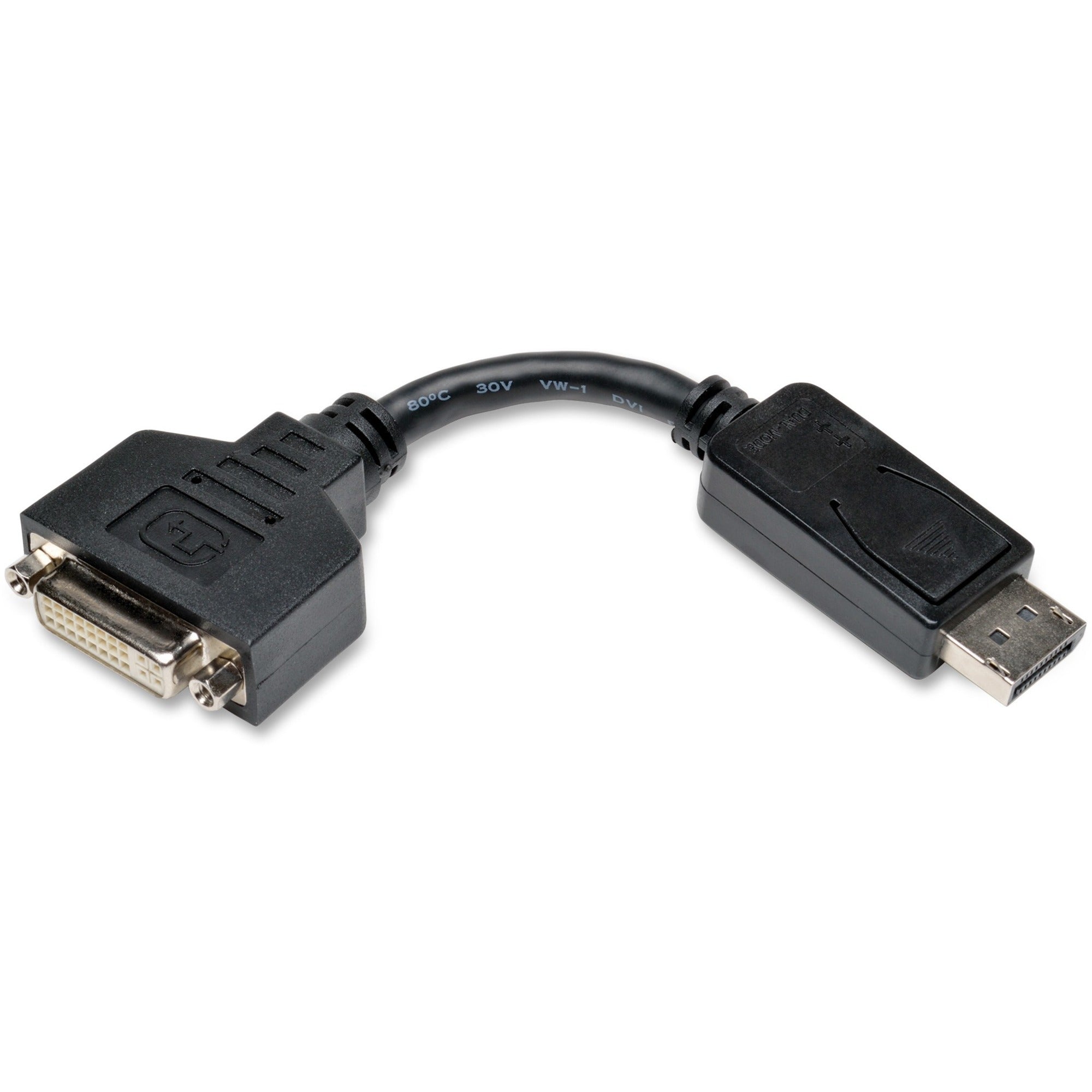tripp-lite-by-eaton-displayport-to-dvi-adapter-video-converter-dp-m-to-dvi-i-f-6in-dp-to-dvi-for-dp-m-to-dvi-i-f_trpp134000 - 1