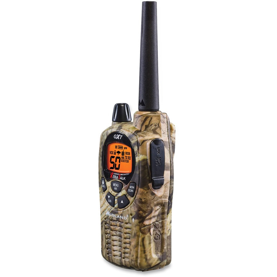 Midland GXT1050VP4 2-Way Pair - 50 Radio Channels - Upto 190080 ft - 38 Total Privacy Codes - CTCSS - Auto Squelch, Keypad Lock, Silent Operation - Water Proof - AA - 2 Each