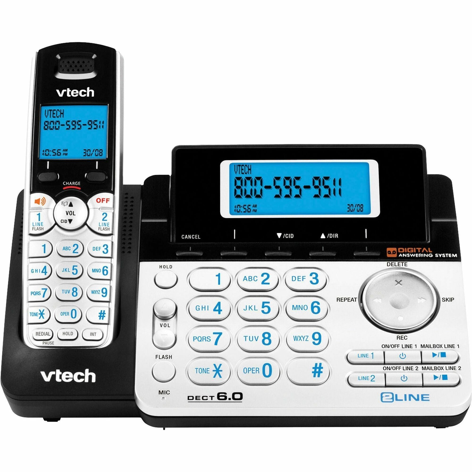 Two-Line Expandable Cordless Phone with Answering System
