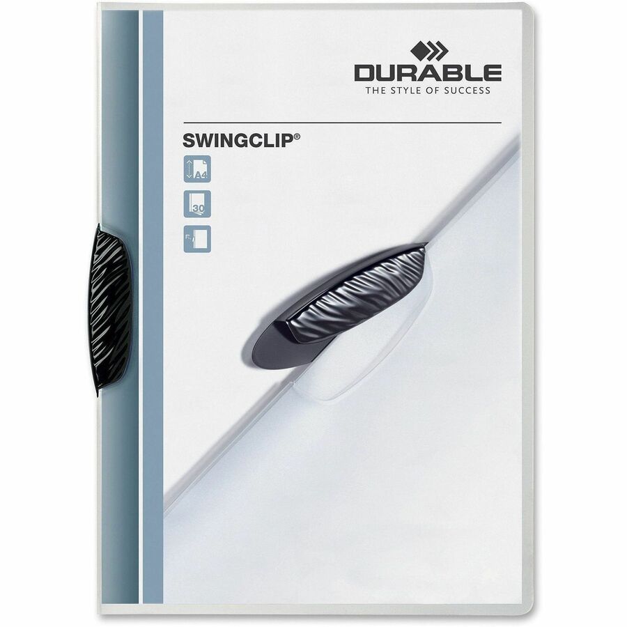 Swingclip Clear Report Cover, Swing Clip, 8.5 x 11, Black Clip, 25/Box