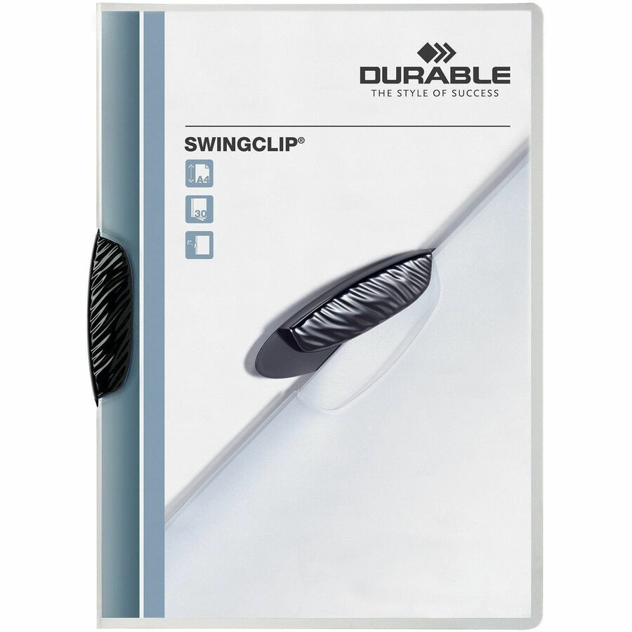 Swingclip Clear Report Cover, Swing Clip, 8.5 x 11, Black Clip, 25/Box
