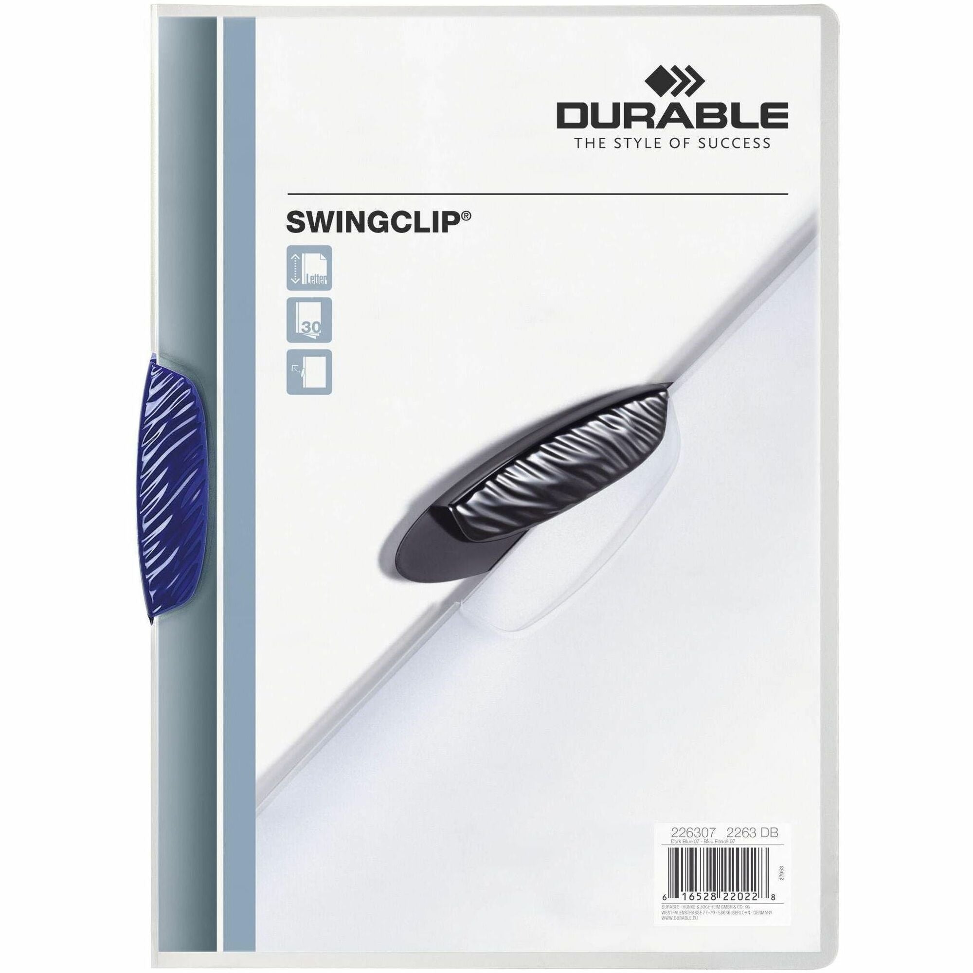 Swingclip Clear Report Cover, Swing Clip, 8.5 x 11, Clear/Clear, 25/Box