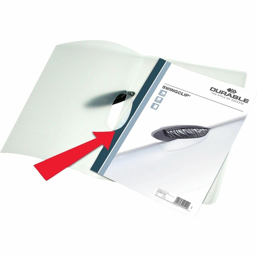 Swingclip Clear Report Cover, Swing Clip, 8.5 x 11, Clear/Clear, 25/Box