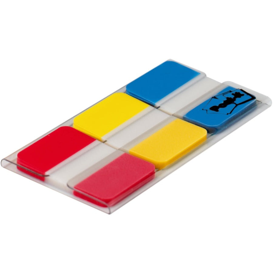 Post-it Durable Tabs - 36 Write-on Tab(s) - 1.50" Tab Height x 1" Tab Width - Red, Yellow, Blue Tab(s) - Wear Resistant, Tear Resistant, Repositionable - 1 / Pack - 