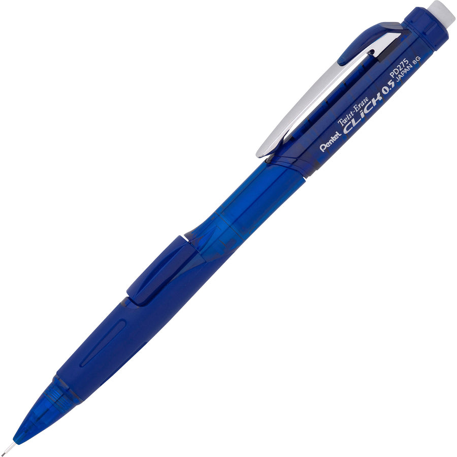 Pentel .5mm Twist Erase Click Mechanical Pencils - #2 Lead - 0.5 mm Lead Diameter - Refillable - Transparent Barrel - 1 / Pack