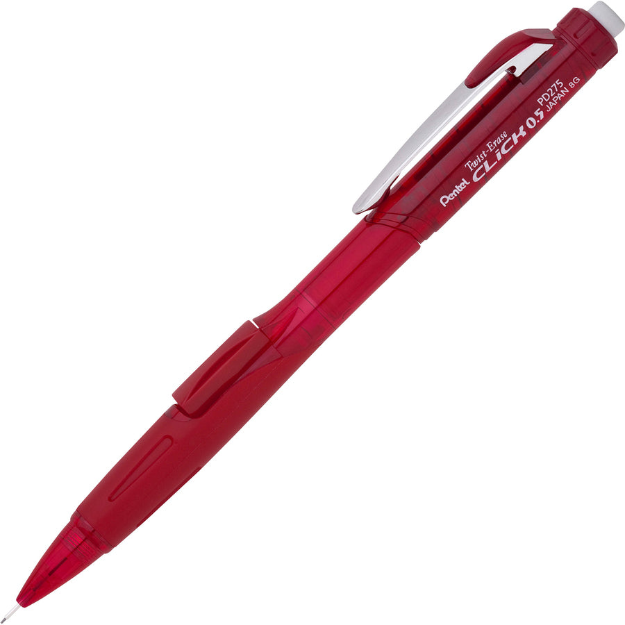 Pentel .5mm Twist Erase Click Mechanical Pencils - #2 Lead - 0.5 mm Lead Diameter - Refillable - Transparent Barrel - 1 / Pack