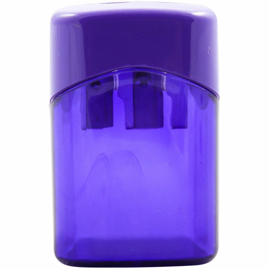 Baumgartens Dual Hole Wave Sharpener with Receptacle - Handheld - 2 Hole(s) - 2.1" Height x 2" Width - Assorted - 1 Each