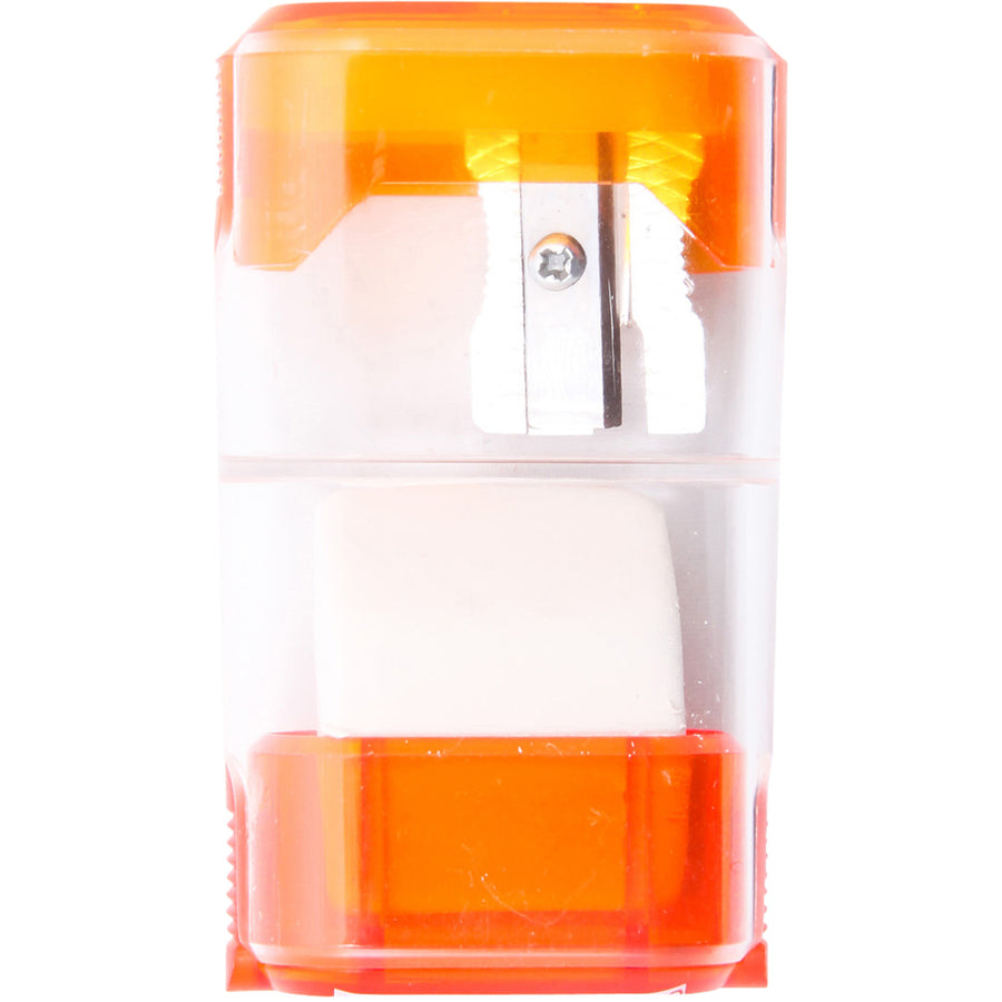 Baumgartens Single-Hole Trap Door Pencil Sharpener with Eraser - 1 Hole(s) - 2.6" Height x 1" Width - Assorted - 1 Each - 