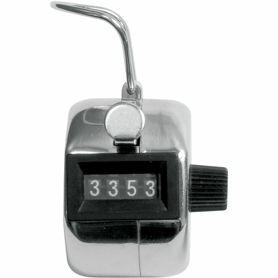 Baumgartens Handheld Tally Counter - 4 Digit - Finger Ring - Handheld - Metal - Black