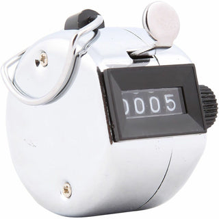 Baumgartens Handheld Tally Counter - 4 Digit - Finger Ring - Handheld - Metal - Black
