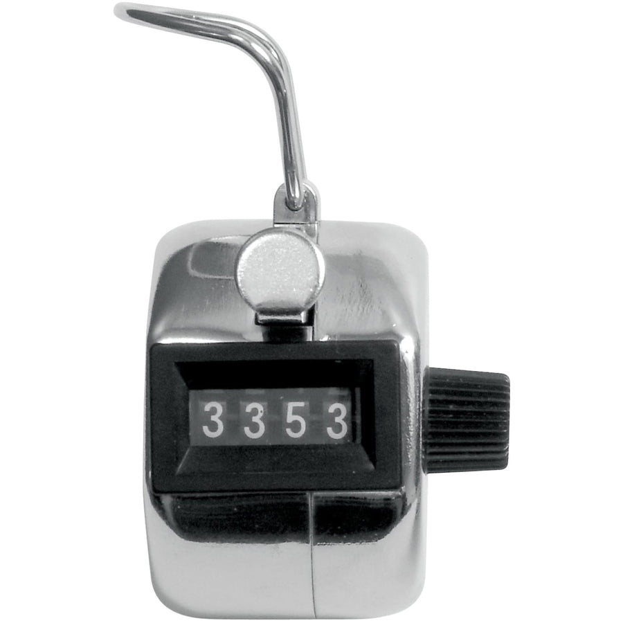 Baumgartens Handheld Tally Counter - 4 Digit - Finger Ring - Handheld - Metal - Black - 