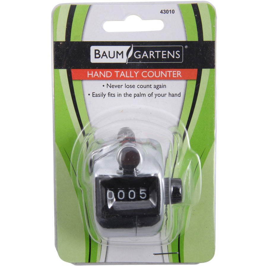 Baumgartens Handheld Tally Counter - 4 Digit - Finger Ring - Handheld - Metal - Black - 