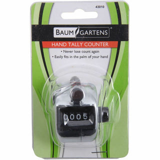 Baumgartens Handheld Tally Counter - 4 Digit - Finger Ring - Handheld - Metal - Black