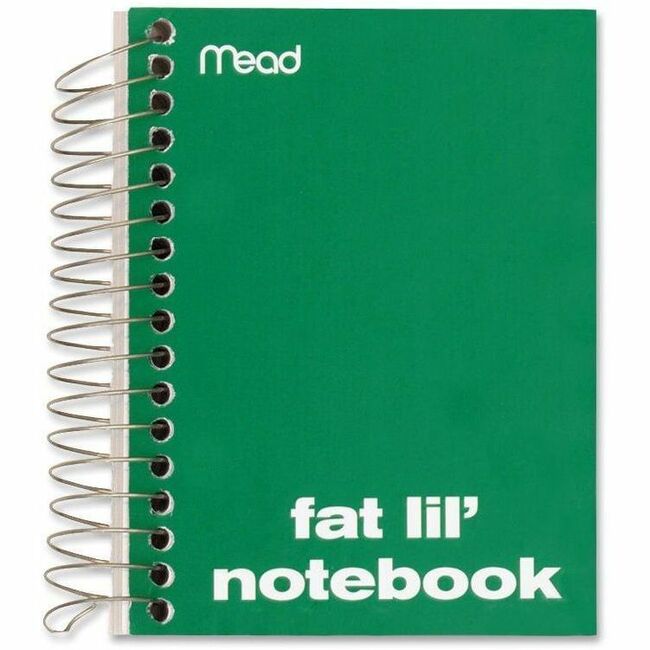 Mead Fat Lil' Notebook - 200 Sheets - Wire Bound - 4" x 5 1/2" - White Paper - AssortedCardboard Cover - Perforated - 1 Each - 