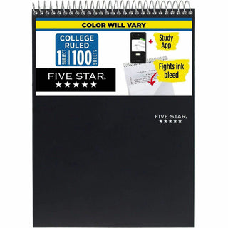 Mead 1-Subject Notepad - 100 Sheets - Wire Bound - 8 1/2" x 11" - White Paper - Assorted Laminated Plastic Cover - Perforated - 1 Each