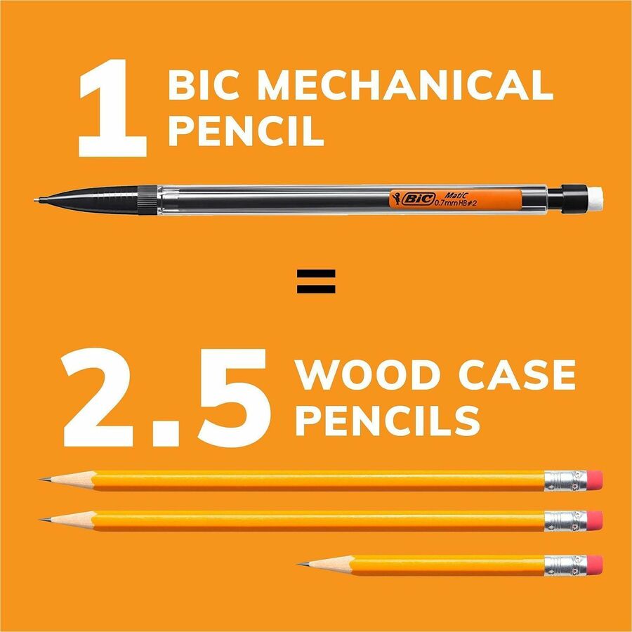 BIC Top Advance Mechanical Pencils - #2 Lead - 0.7 mm Lead Diameter - Assorted Barrel - 10 / Pack