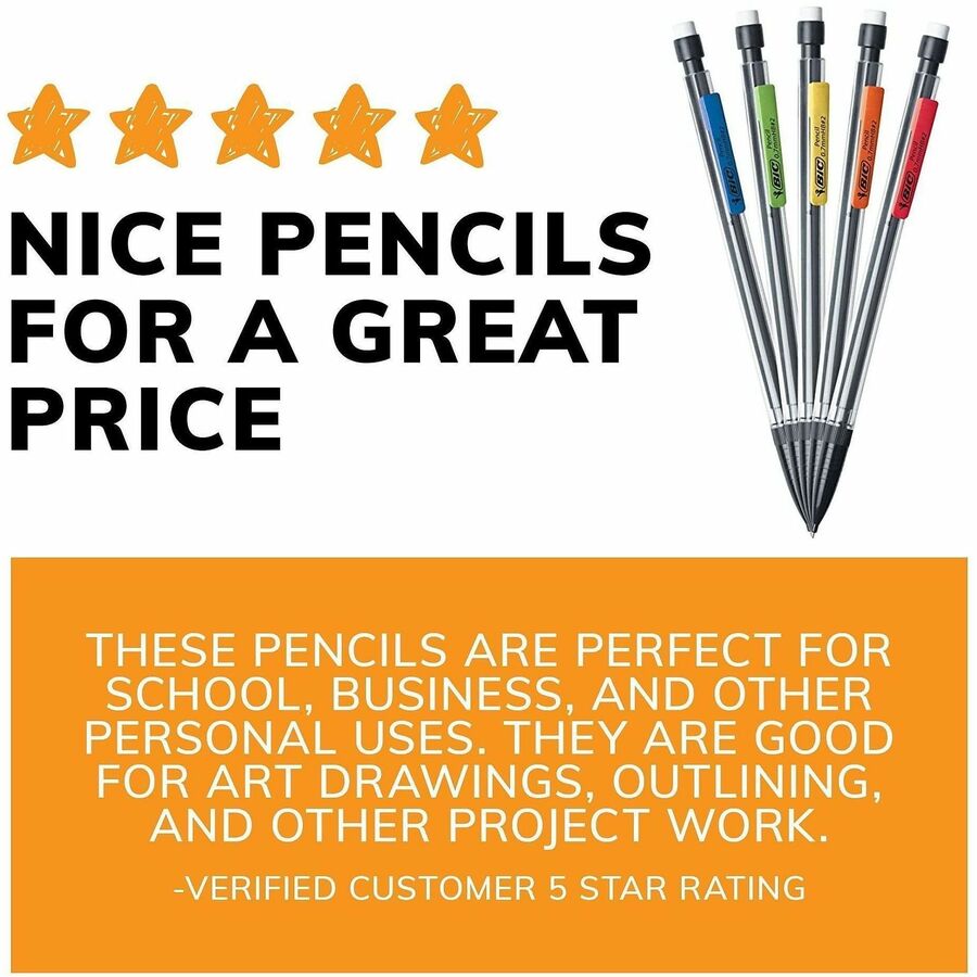 BIC Top Advance Mechanical Pencils - #2 Lead - 0.7 mm Lead Diameter - Assorted Barrel - 10 / Pack