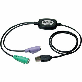 USB to PS/2 Adapter for Keyboard and Mouse, USB-A Male to (2) PS/2 Female, 18