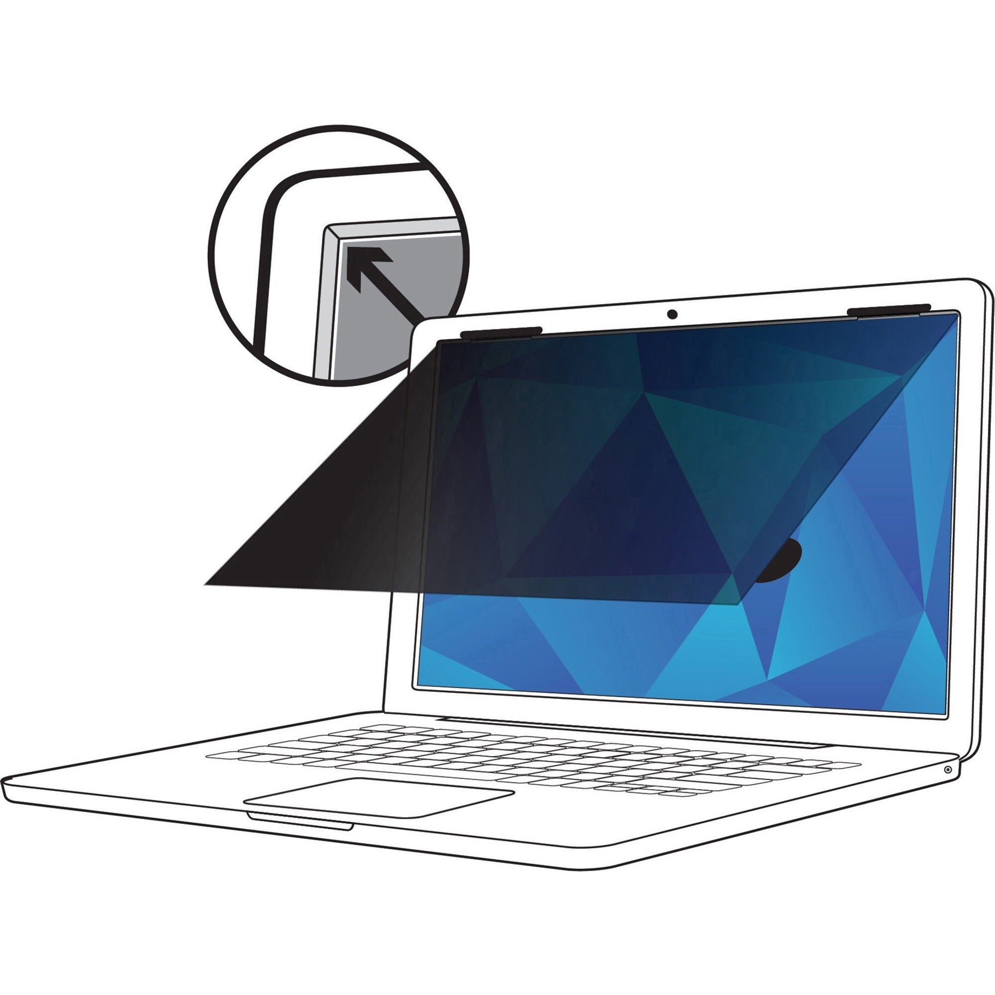 Frameless Blackout Privacy Filter for 14" Widescreen Laptop, 16:9 Aspect Ratio