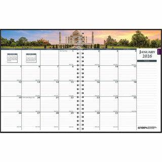 Earthscapes Recycled Weekly/Monthly Planner, Gardens of the World Photography, 10 x 7, Black Cover, 12-Month (Jan-Dec): 2024