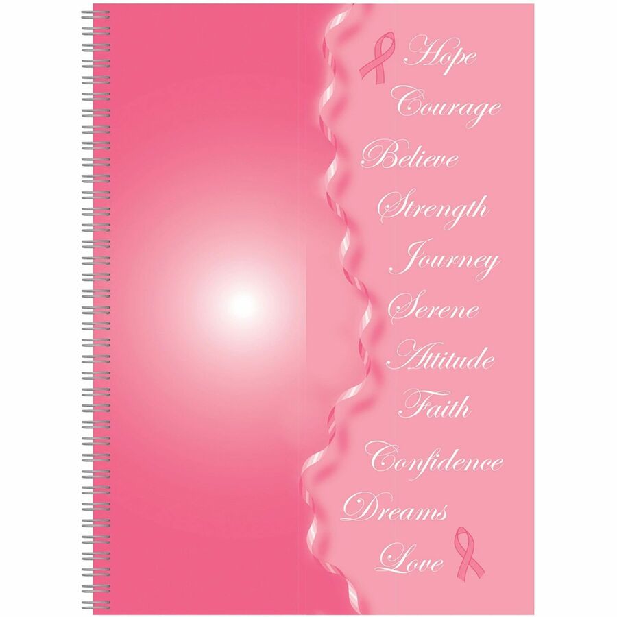 Breast Cancer Awareness Recycled Ruled Monthly Planner/Journal, 10 x 7, Pink Cover, 12-Month (Jan to Dec): 2024