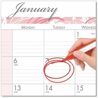 Recycled Monthly Desk Pad Calendar, Breast Cancer Awareness Artwork, 18.5 x 13, Black Binding/Corners,12-Month(Jan-Dec): 2024