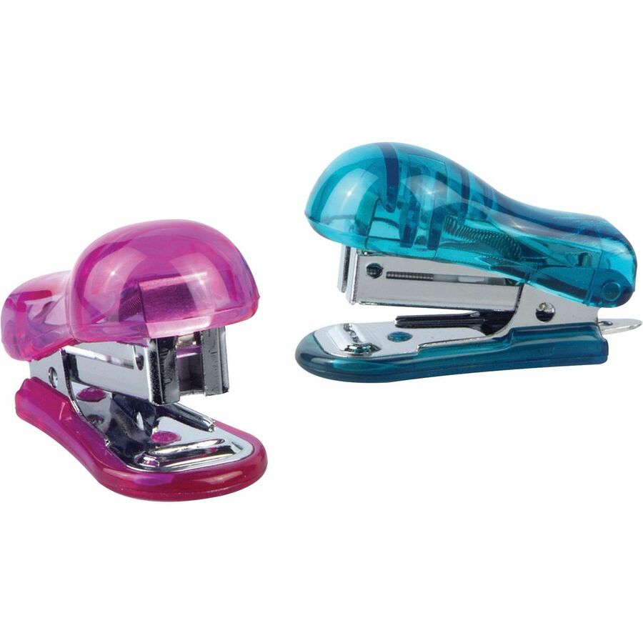 Baumgartens Translucent Plastic Mini Staplers - Mini - 1 Each - Assorted - 