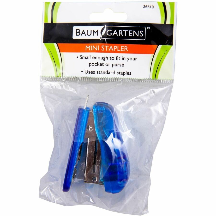 Baumgartens Translucent Plastic Mini Staplers - Mini - 1 Each - Assorted