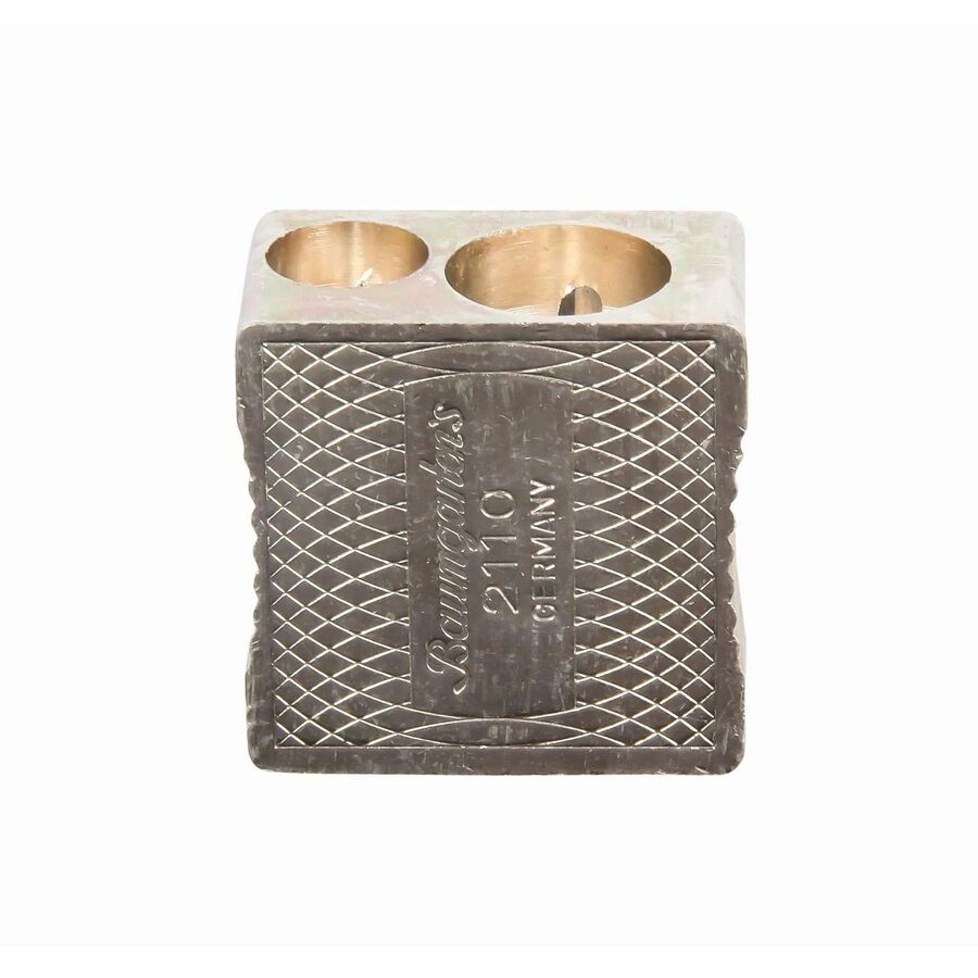 Baumgartens Two-hole Metal Pencil sharpener - Handheld - 2 Hole(s) - 0.6" Height x 0.9" Width - Metal - Silver - 1 Each