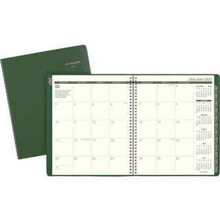 Recycled Monthly Planner, 11 x 9, Green Cover, 13-Month (Jan to Jan): 2024 to 2025