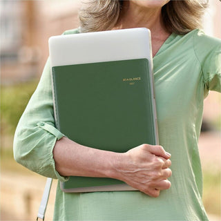 Recycled Weekly Vertical-Column Format Appointment Book, 11 x 8.25, Green Cover, 12-Month (Jan to Dec): 2024