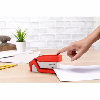 Bostitch InJoy Spring-Powered Antimicrobial Compact Stapler - 20 Sheets Capacity - 105 Staple Capacity - Half Strip - 1/4" Staple Size - 1 Each - Assorted