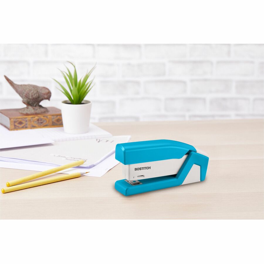 Bostitch InJoy Spring-Powered Antimicrobial Compact Stapler - 20 Sheets Capacity - 105 Staple Capacity - Half Strip - 1/4" Staple Size - 1 Each - Assorted - 4