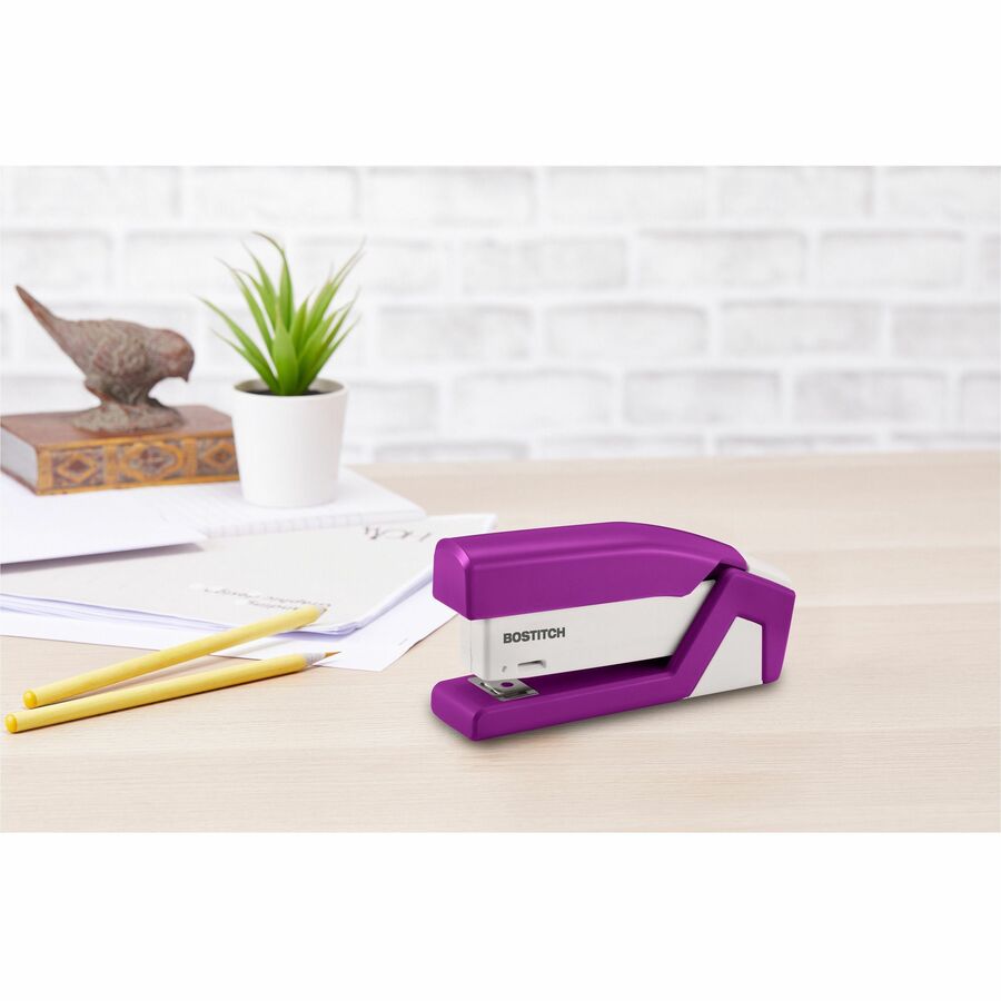 Bostitch InJoy Spring-Powered Antimicrobial Compact Stapler - 20 Sheets Capacity - 105 Staple Capacity - Half Strip - 1/4" Staple Size - 1 Each - Assorted - 5