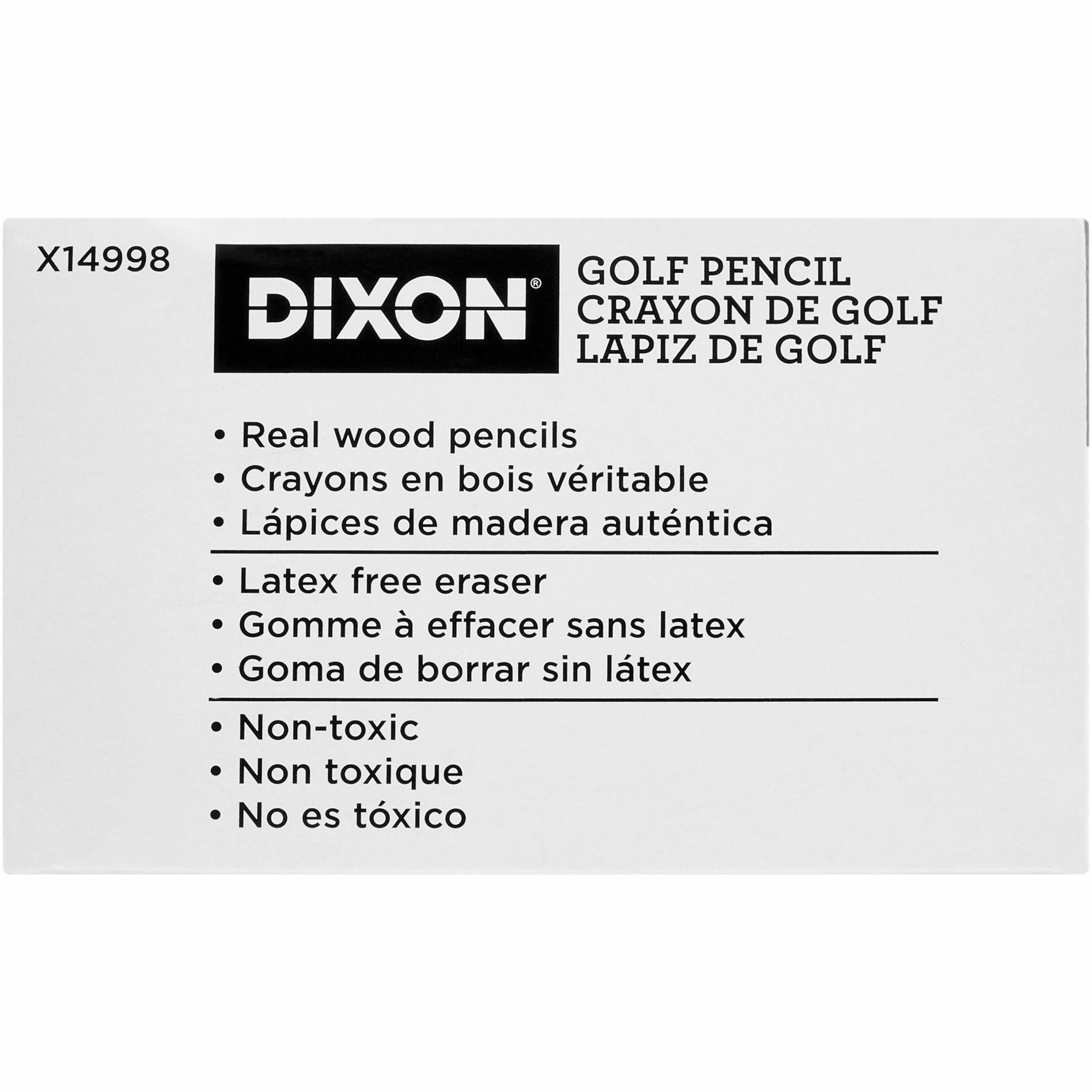 Golf Wooden Pencils, 2.2 mm, HB (#2), Black Lead, Yellow Barrel, 144/Box - 2