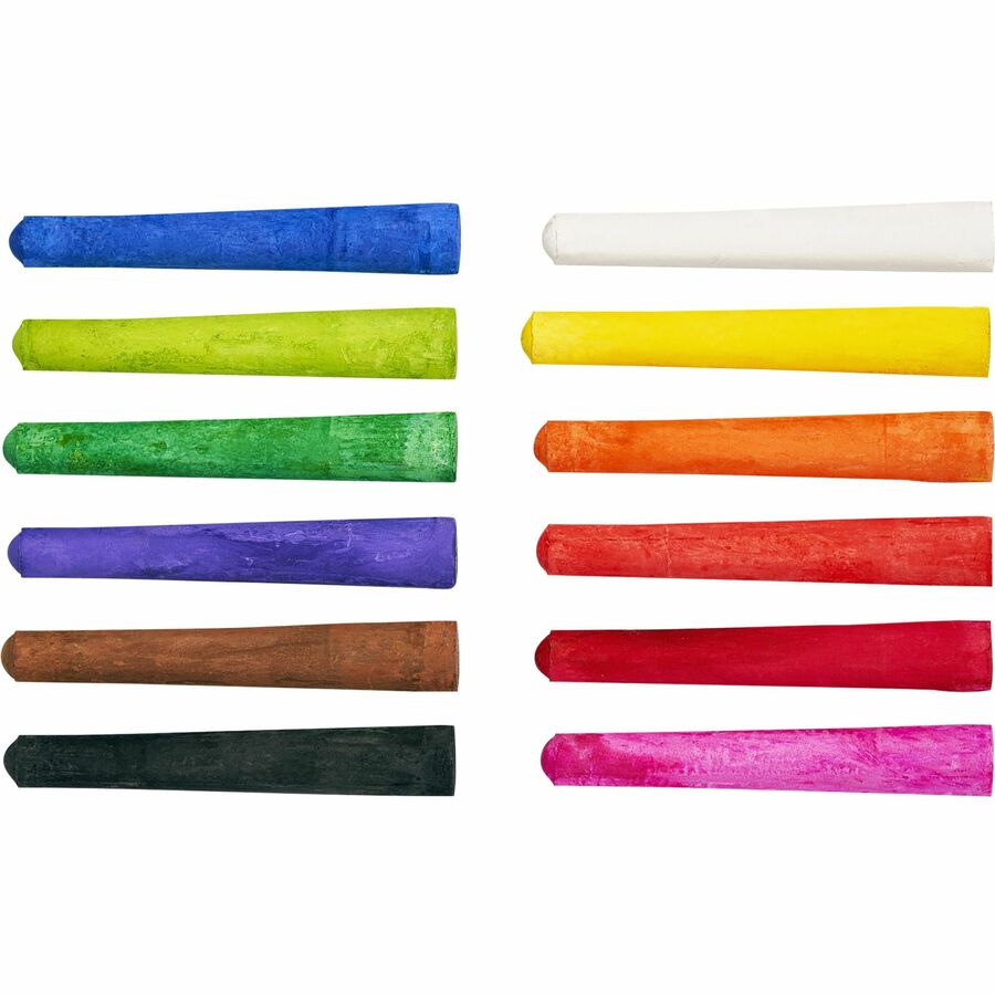 Prang Gallery Ambrite Colored Chalk - 3.2" Length - 0.4" Diameter - Assorted - 12 / Box - Non-toxic - 