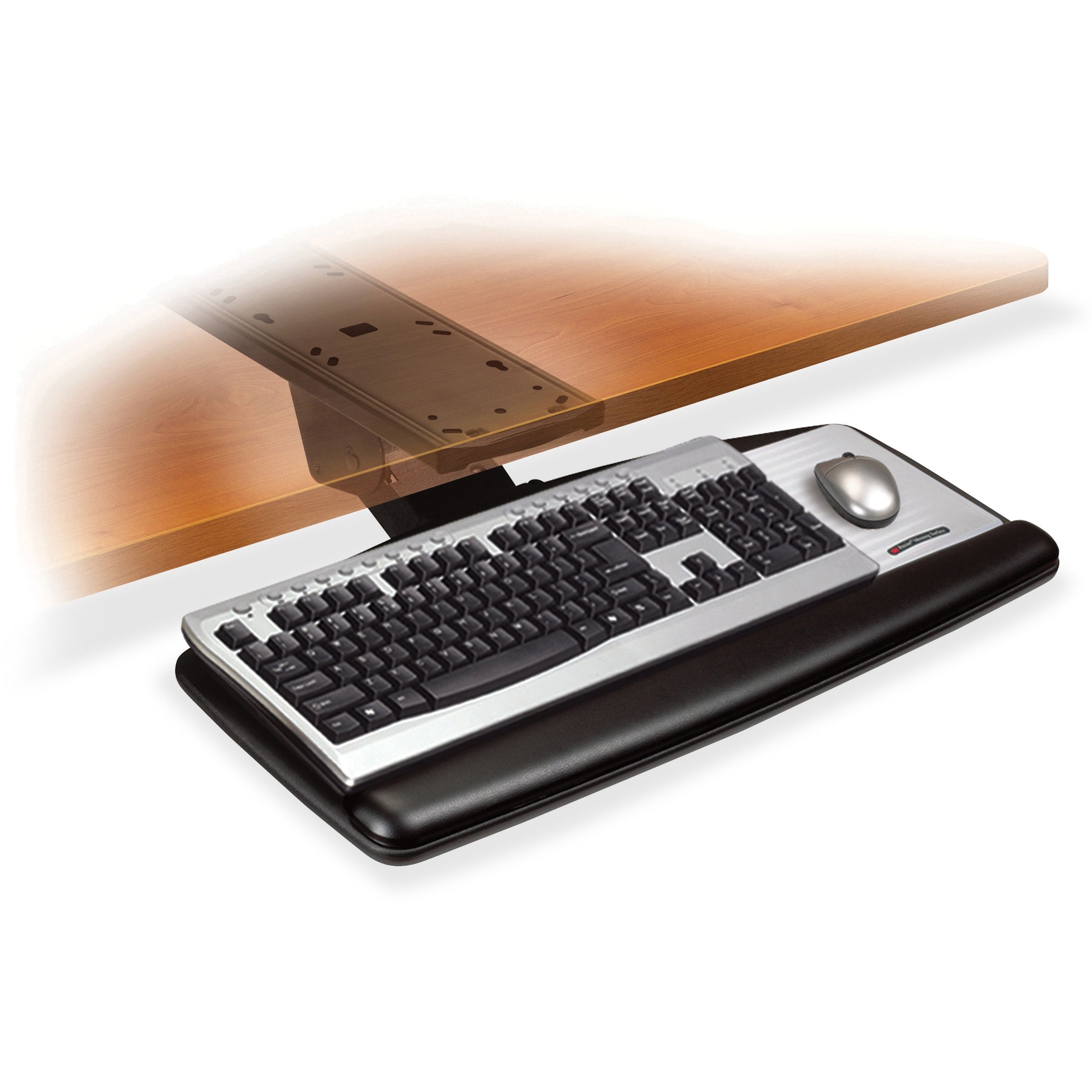 Sit/Stand Easy Adjust Keyboard Tray, Standard Platform, 25.5w x 12d, Black