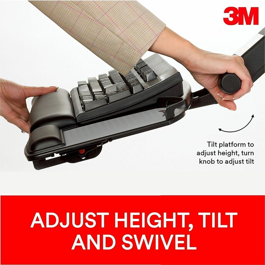 Sit/Stand Easy Adjust Keyboard Tray, Standard Platform, 25.5w x 12d, Black