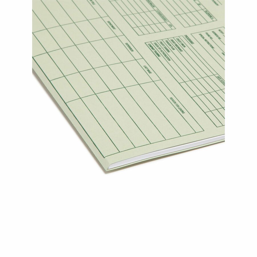 Smead Straight Tab Cut Letter Recycled Top Tab File Folder - 8 1/2" x 11" - Moss - 10% Recycled - 20 / Pack