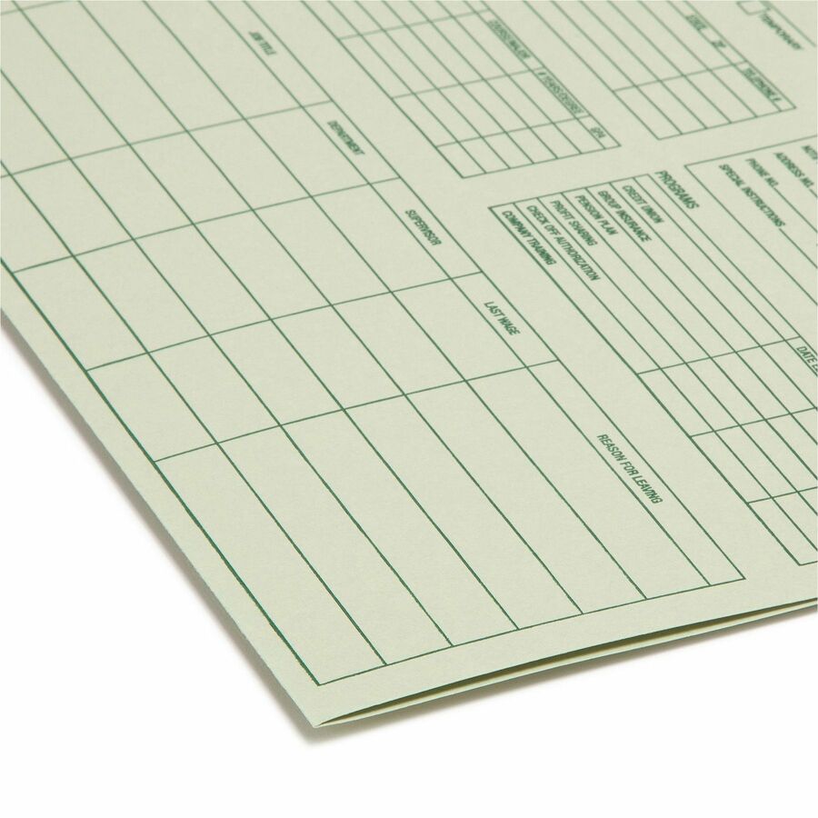 Smead Straight Tab Cut Letter Recycled Top Tab File Folder - 8 1/2" x 11" - Moss - 10% Recycled - 20 / Pack