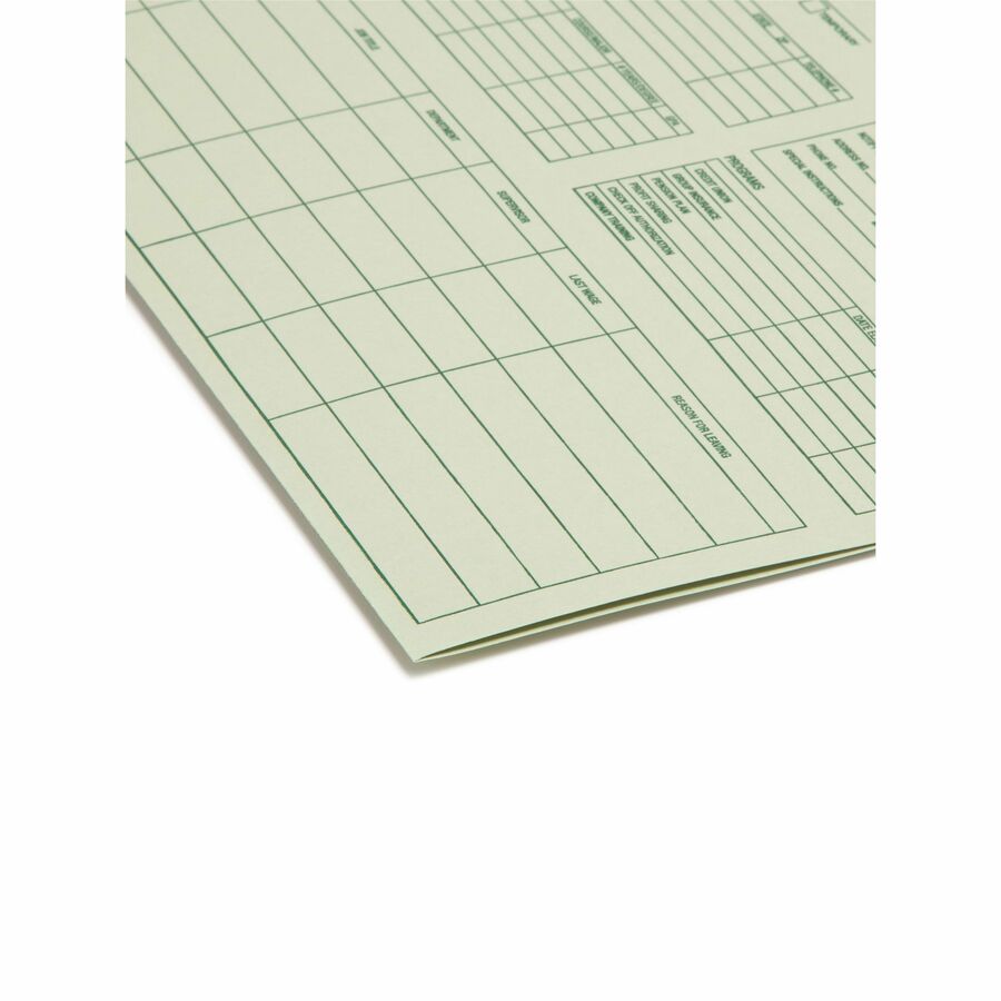 Smead Straight Tab Cut Letter Recycled Top Tab File Folder - 8 1/2" x 11" - Moss - 10% Recycled - 20 / Pack