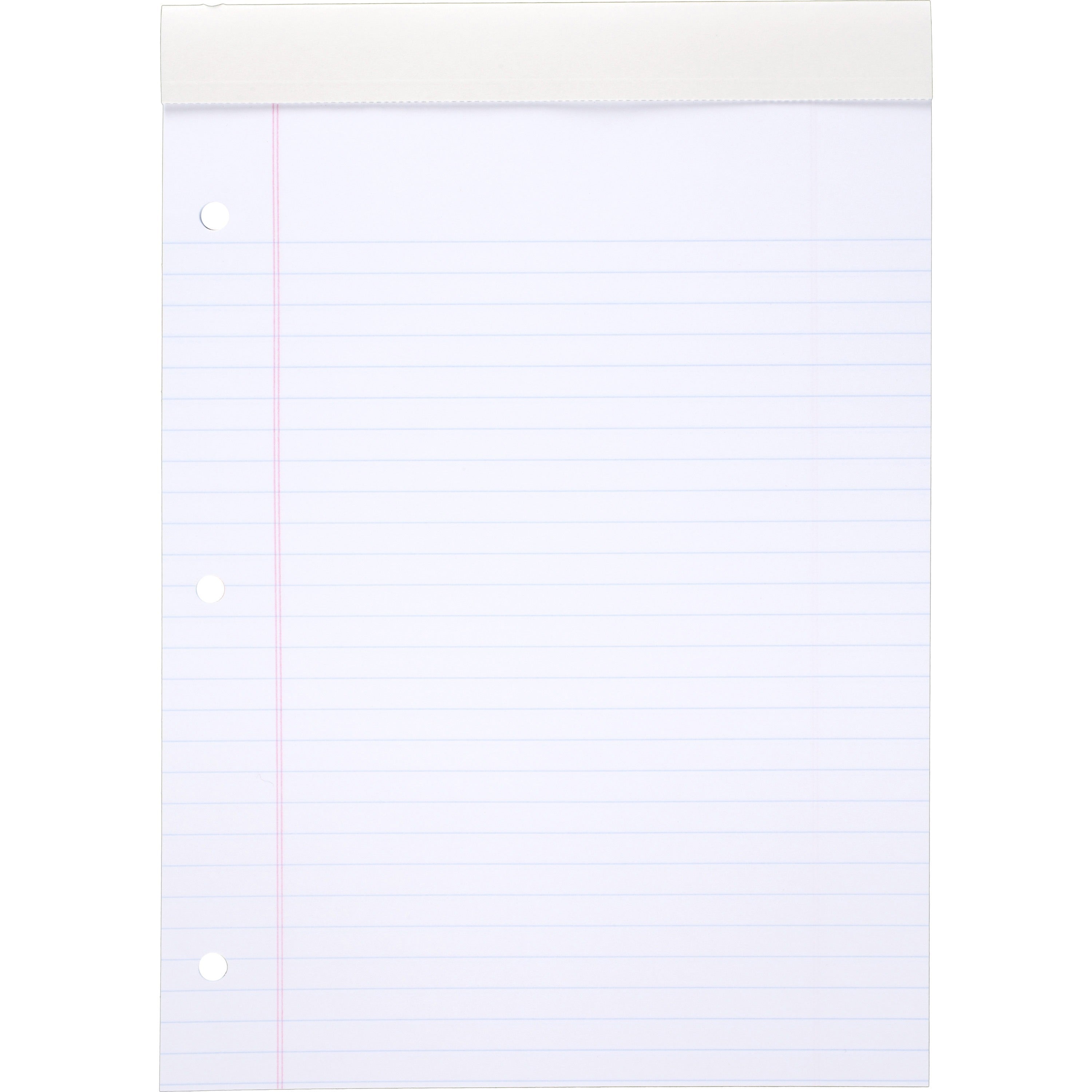 Mead Writing Pads - Letter - 70 Sheets - 140 Pages - College Ruled - 0.34" Ruled - 20 lb Basis Weight - Letter - 8 1/2" x 11" - White Paper - Heavyweight, Micro Perforated, Stiff-back, Heavy Duty Cover, Stiff-back, Cardboard Back, Portable, Easy Tear - 