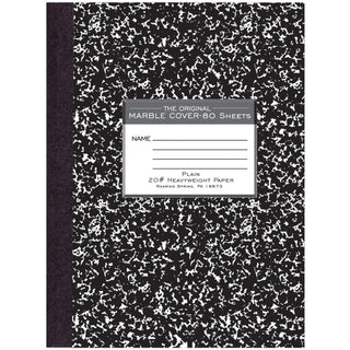 Roaring Spring Signature Collection Unruled Oversized Hard Cover Composition Book - 80 Sheets - 160 Pages - Plain - Sewn/Tapebound - Red Margin - 20 lb Basis Weight - 75 g/m2 Grammage - 10 1/4" x 7 7/8" - 0.50" x 7.9" x 10.3" - White Paper - Bla