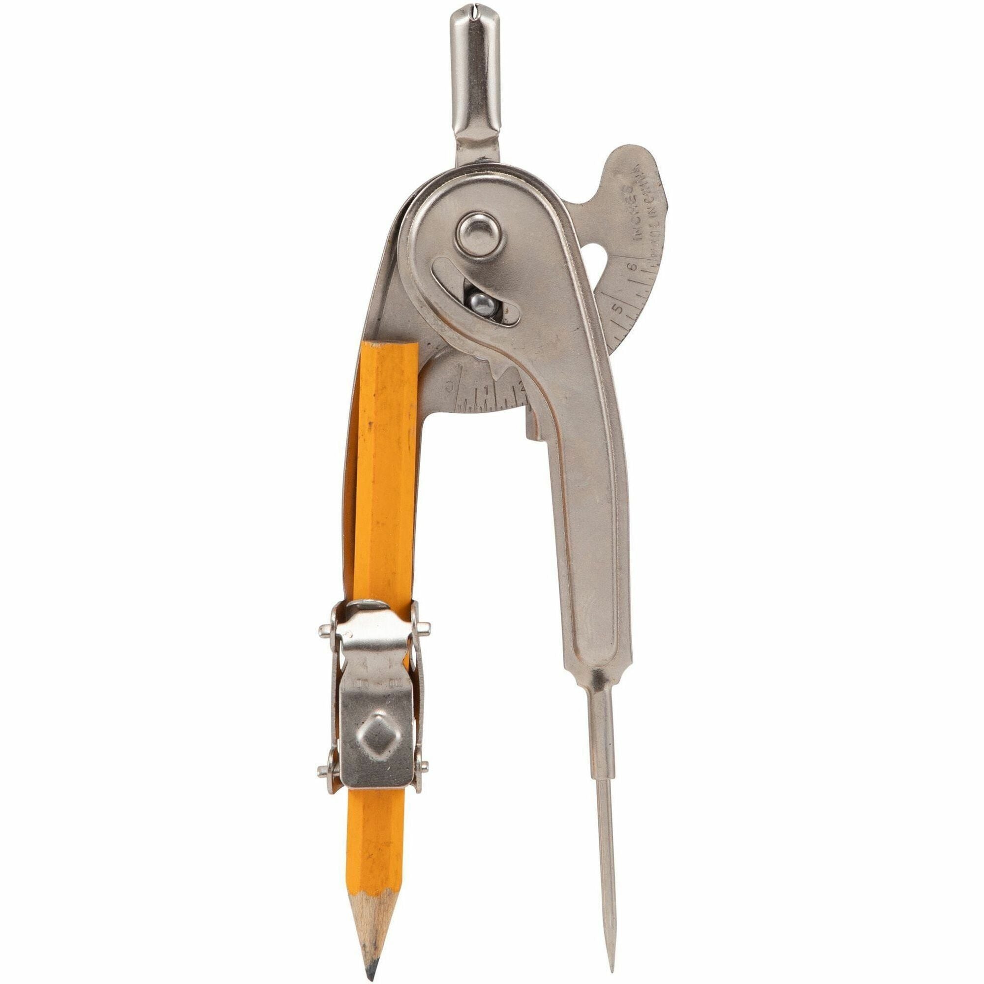 Ball Bearing Compass with Traditional Pointed Tip, 12" Maximum Diameter, Metal, Dozen