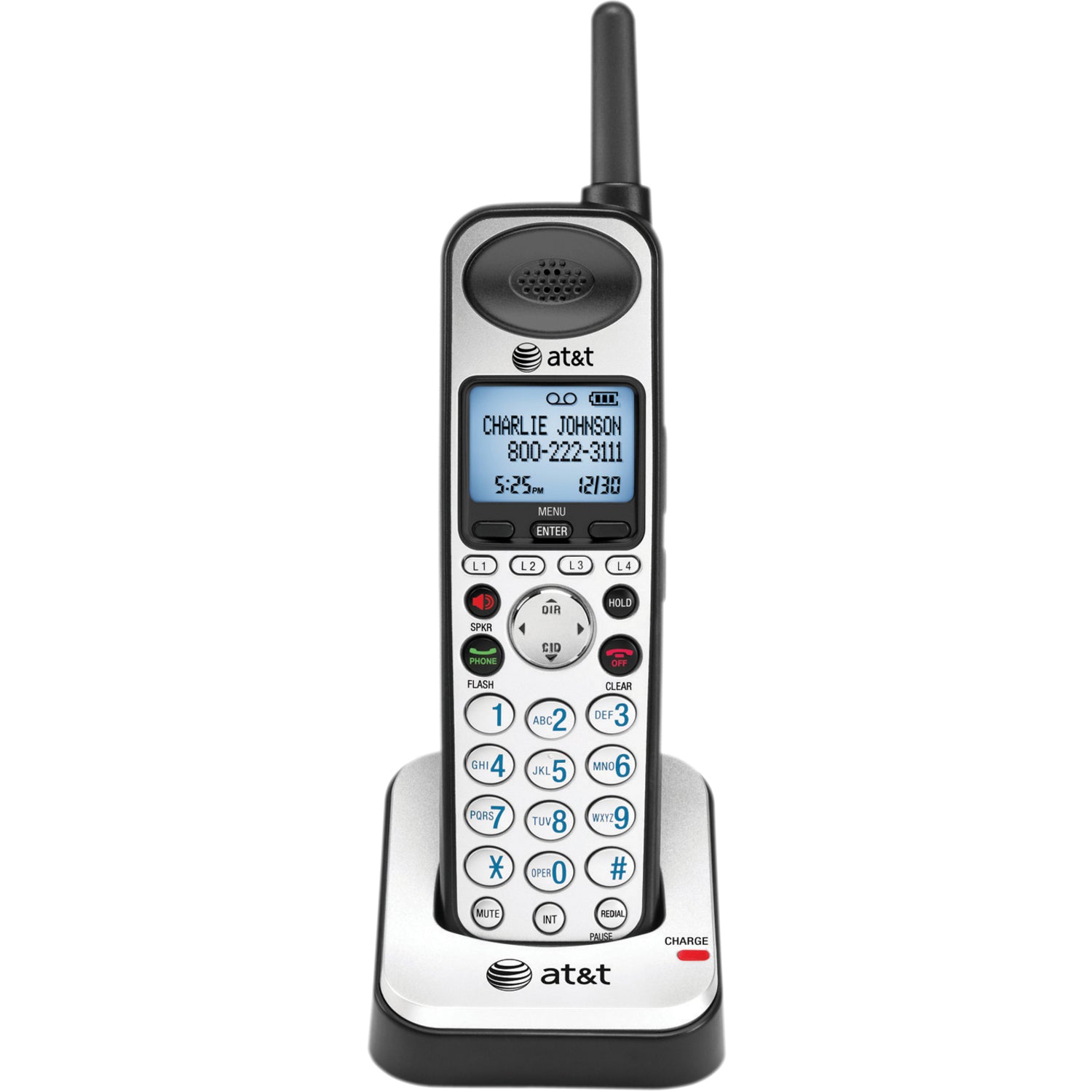 AT&T 4-line Accessory Handset - Black, Silver