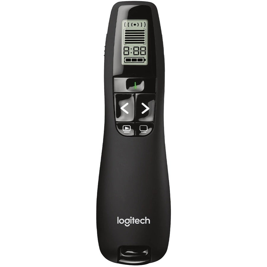 R800 Wireless Laser Presentation Remote w/LCD Display, Class 2, 100 ft Range, Matte Black