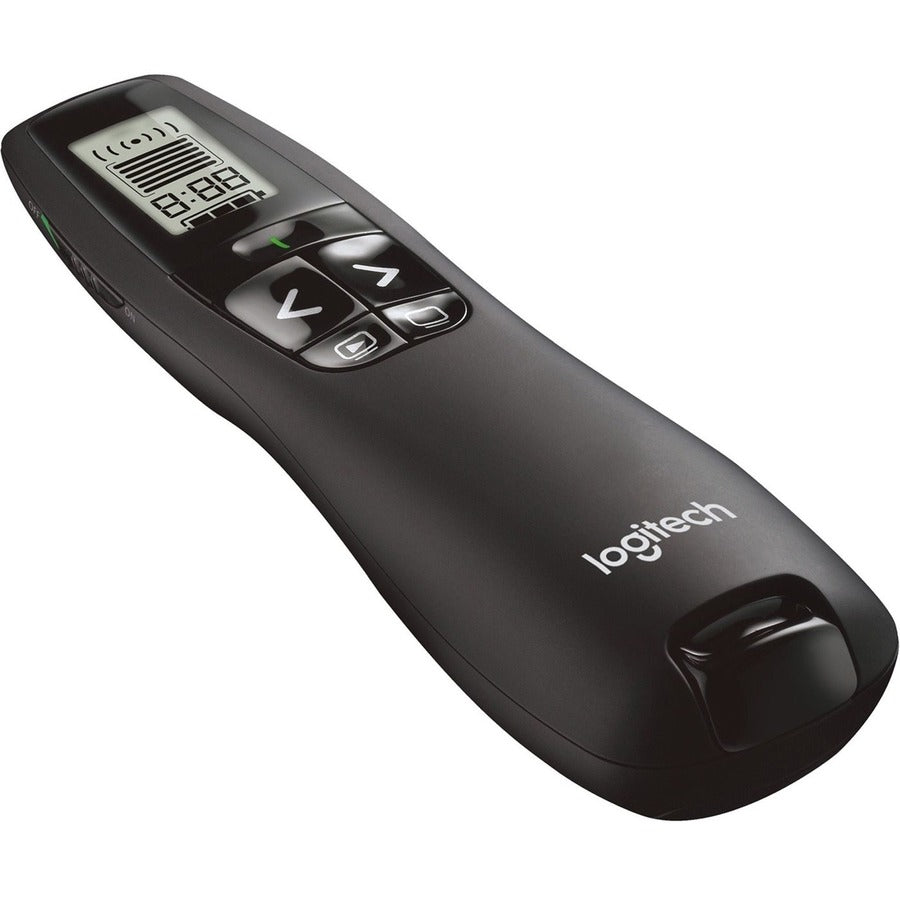 R800 Wireless Laser Presentation Remote w/LCD Display, Class 2, 100 ft Range, Matte Black